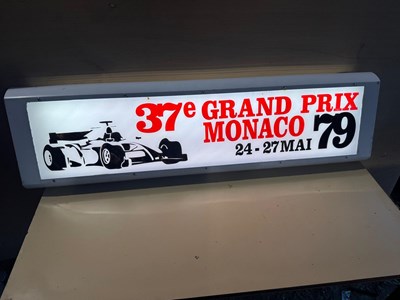Lot 745 - 1979 MONACO GRAND PRIX LIGHT UP SIGN 49.5" X 14"