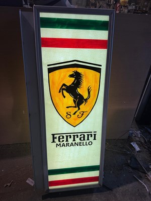 Lot 793 - FERRARI MARANELLO REPRO LIGHT UP SIGN 50" X 21"