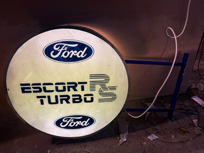 Lot 885 - FORD ESCORT RS TURBO , LIGHT UP SIGN 45" DIA