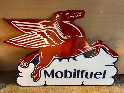 Lot 563 - LARGE REPRO MOBILFUEL METAL SIGN 48" X 34"