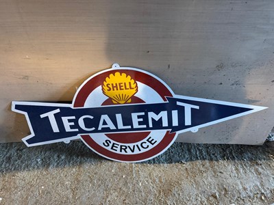 Lot 537 - SHELL REPRO TECALEMIT SERVICE METAL SIGN 53" X 22.5"