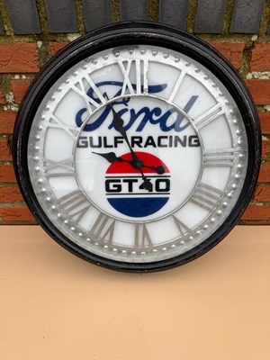 Lot 847 - FORD GT 40 GULF RACING STYLE CLOCK 25" DIA