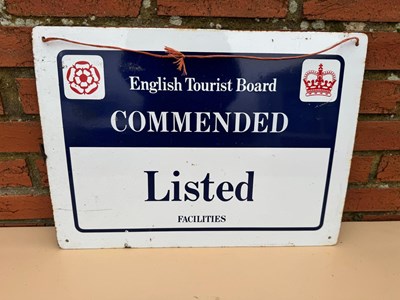 Lot 809 - ENGLISH TOURIST BOARD ENAMEL REPRO SIGN 22" X 16"