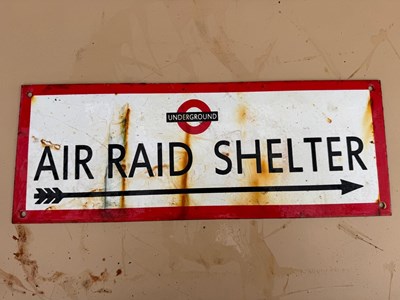 Lot 553 - AIR RAID SHELTER ENAMEL REPRO SIGN 16" X 6"