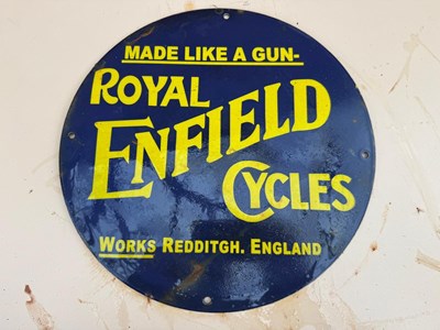 Lot 541 - ROYAL ENFIELD CYCLES REPRO ENAMEL SIGN