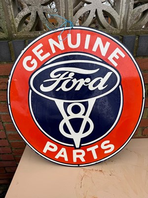 Lot 461 - FORD V8 PARTS ENAMEL REPRO SIGN 30" DIA