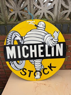 Lot 439 - MICHELIN STOCK ENAMEL REPRO SIGN 30" DIA