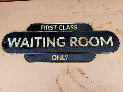 Lot 381 - B.R FIRST CLASS WAITING ROOM CAST SIGN 23.5" X 8.5"
