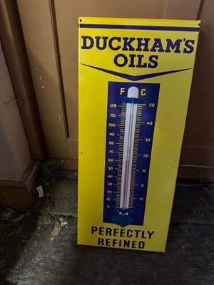 Lot 239 - DUCKHAMS OIL THERMOMETER 28" X 12"