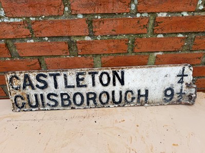 Lot 81 - CASTLETON / GUISBOROUGH ROAD SIGN 36" X 8"