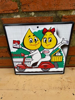 Lot 37 - MR & MRS DRIP ESSO ON SCOOTER METAL SIGN 12" X 12"