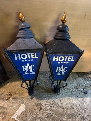 Lot 169 - PAIR OF RAC HOTEL STYLE LAMPS 45" X 16"
