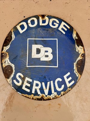 Lot 93 - DODGE SERVICE REPRO ENAMEL SIGN 12" DIA