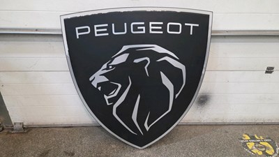 Lot 403 - PEUGEOT ILLUMINATED SHIELD SIGN 48" X 43"