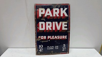 Lot 277 - PARK DRIVE ENAMEL SIGN 30" X 20"