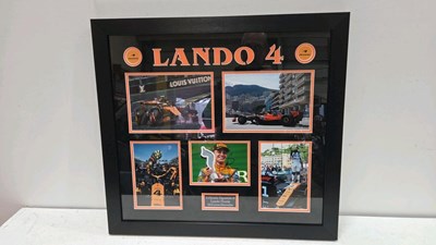 Lot 275 - FRAMED SIGNED LANDO NORRIS WITH CERTIFICATE OF AUTHENTICITY 25" X 27"
