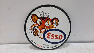 Lot 251 - ESSO TIGER REPRO ENAMEL SIGN 12" DIA