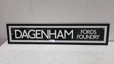 Lot 383 - FRAMED DAGENHAM FORDS FOUNDRY , ORIGINAL BUS BLIND FROM 1970 BUS