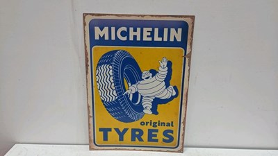 Lot 513 - TIN PRINTED REPRO MICHELIN SIGN 28" X 20"