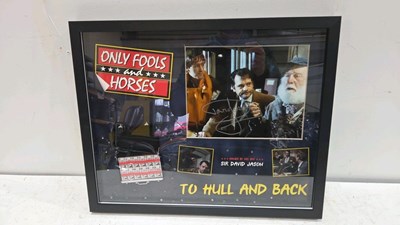 Lot 697 - FRAMED ONLY FOOLS & HORSES , SIGNED BY DAVID JASON 21" X 17"