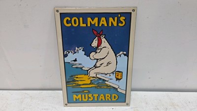 Lot 717 - COLMAN'S MUSTARD REPRO ENAMEL SIGN 14" X 11"