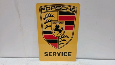 Lot 187 - PORSCHE SERVICE REPRO ENAMEL SIGN 24" X 16"