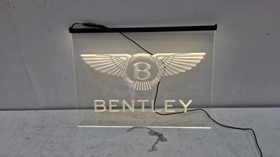 Lot 627 - BENTLEY LED LIGHT UP SIGN 16" X 12"