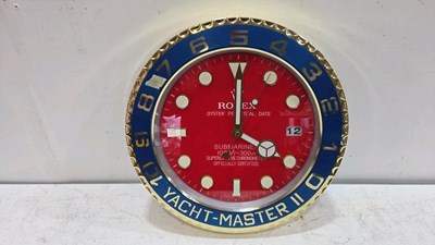 Lot 153 - ROLEX STYLE SUBMARINER WALL CLOCK 16" DIA