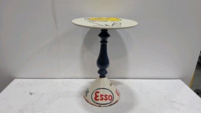 Lot 463 - HAND PAINTED ESSO MR DRIP METAL SIDE TABLE 16" DIA