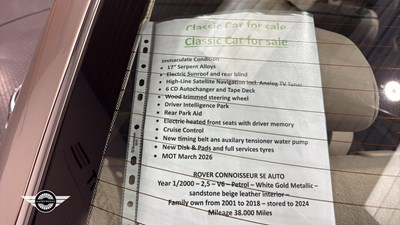 Lot 784 - 2000 ROVER 75 CONNOISSEUR SE AUTO