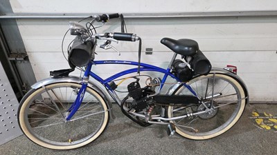 Lot 217 - SCHWINN CRUISER SUPER SEVEN BICYCLE, WITH ENGINE