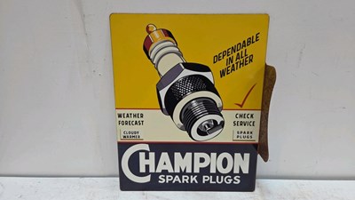 Lot 565 - CHAMPION SPARK PLUGS REPRO , DOUBLE SIDED SIGN 20" X 16"