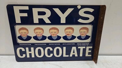 Lot 667 - FRY'S CHOCOLATE FIVE BOYS REPRO , DOUBLE SIDED SIGN 23" X 16"