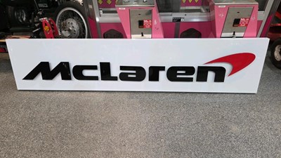 Lot 783 - LARGE McLAREN ALUMINIUM COMPOSITE REPRO SIGN 92" X 20"
