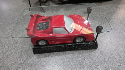 Lot 557 - FERRARI CAR COFFEE TABLE,WITH GLASS TOP