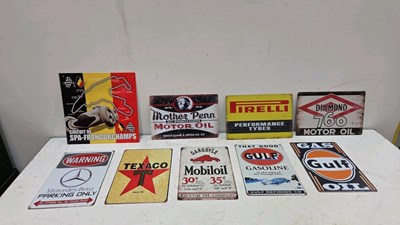 Lot 773 - SELECTION OF SMALL TIN REPRO SIGNS APPROX 8" X 12"