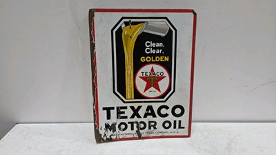 Lot 19 - TEXACO , DOUBLE SIDED ENAMEL SIGN 23" X 18"