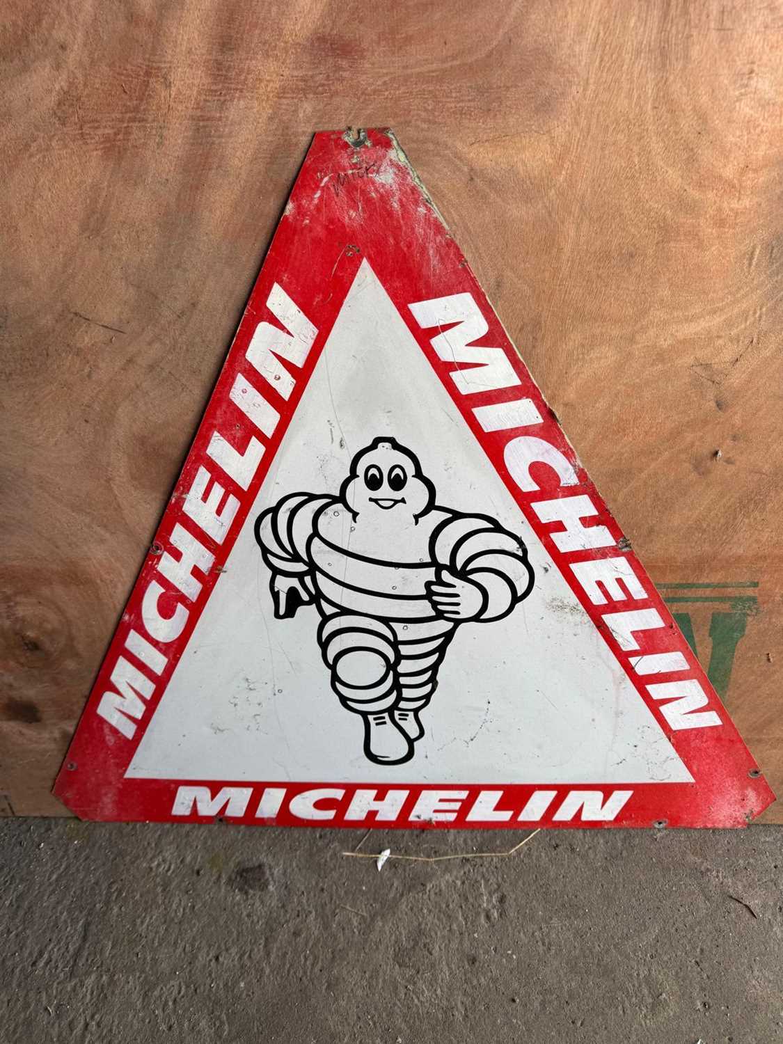 Lot 90 - TIN PAINTED MICHELIN ROAD SIGN 29.5" X 34"