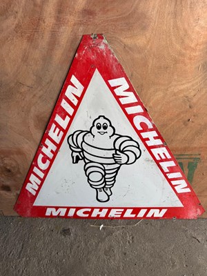 Lot 90 - TIN PAINTED MICHELIN ROAD SIGN 29.5" X 34"