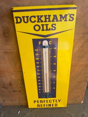 Lot 159 - DUCKHAMS OIL THERMOMETER 27" X 12"