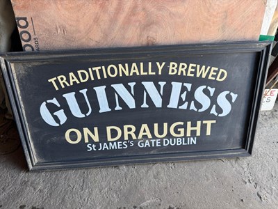 Lot 209 - WOODEN GUINNESS ON DRAUGHT SIGN 48" X 23.5"