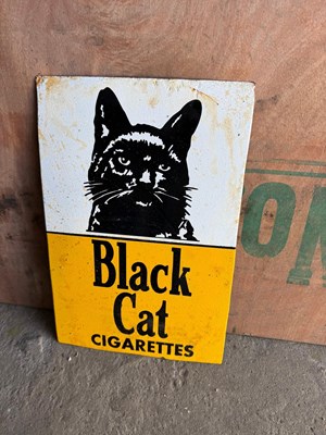 Lot 215 - BLACK CAT PAINTED SIGN 18" X 12"