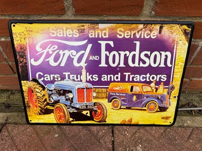 Lot 291 - FORD AND FORDSON SIGN METAL 2.5" X 16"