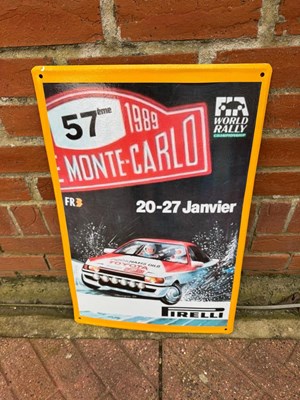 Lot 307 - 1989 MONTE CARLO WORLD RALLY SIGN 24" X 15.5"