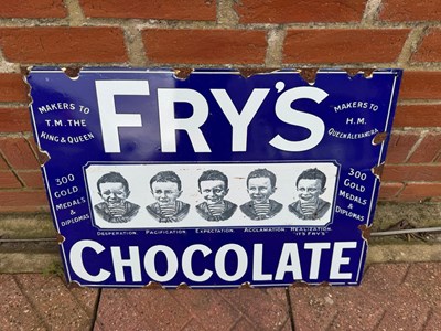 Lot 327 - FRY'S CHOCOLATE ENAMEL SIGN 27.5" X 20"