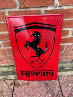 Lot 373 - FERRARI PAINTED SIGN 24" X 15.5"