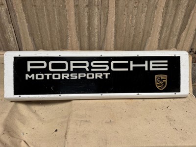 Lot 603 - PORSCHE MOTORSPORT LIGHT UP SIGN 49.5" X 14"
