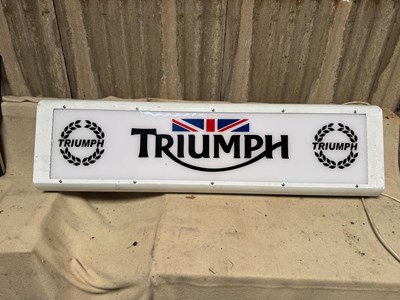 Lot 487 - TRIUMPH LIGHT UP SIGN 49.5" X 14"