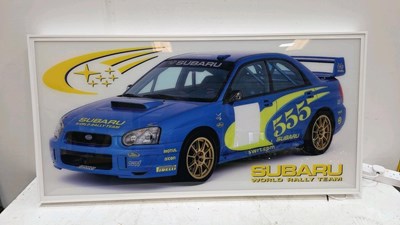 Lot 455 - SUBARU IMPREZA WRX RALLY EVENT ILLUMINATED SIGN 47" X 24"