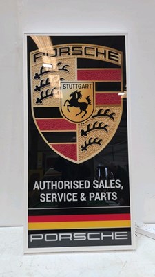 Lot 283 - PORSCHE SERVICE & PARTS ILLUMINATED SIGN 47" X 24"